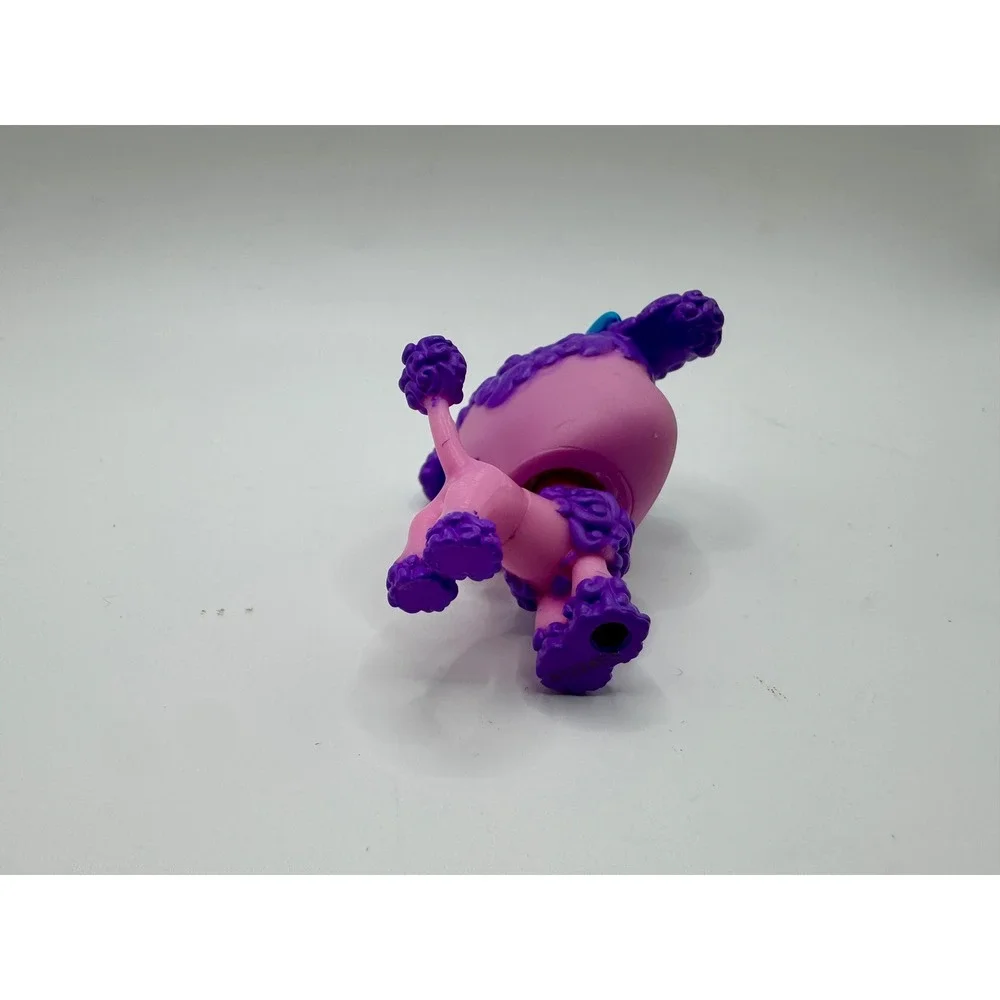 Hasbro‎ Littlest Pet Shop LPS Poodle Pink Purple Blue Bows Purple Eyes G7 #7